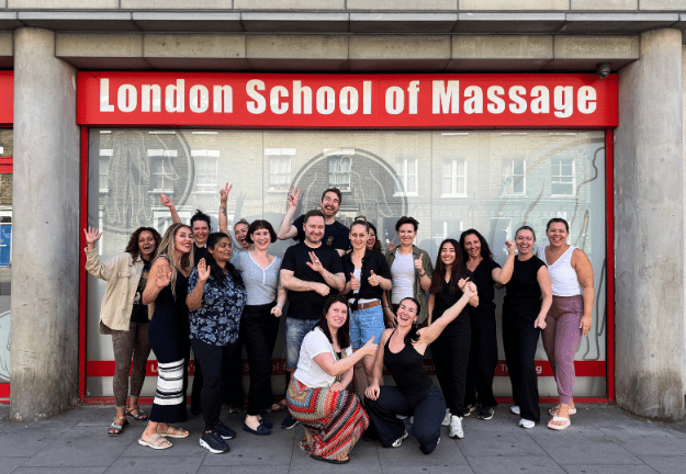 London School Of Massage Students Outside The School