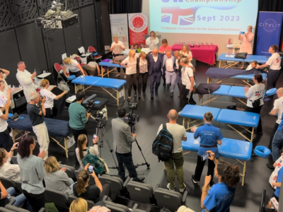 UK Massage Championship judges having fun