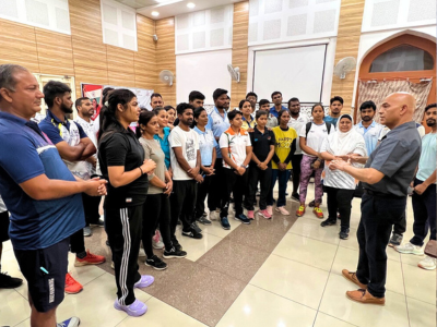 London School of Massage teaching at Sports Authority of India