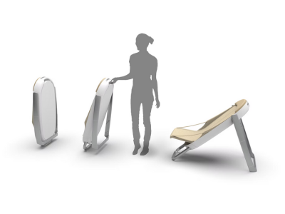 Meshed massage chair - final product - London School of Massage reasearch and developement