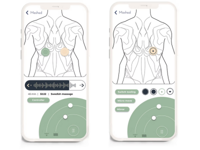 Meshed massage chair controls - London School of Massage reasearch and developement